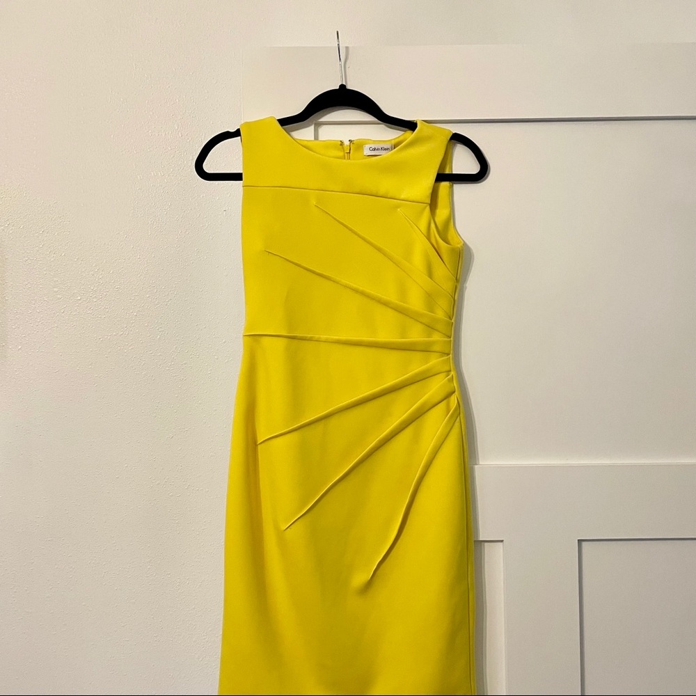Yellow Calvin Klein Dress Size 2